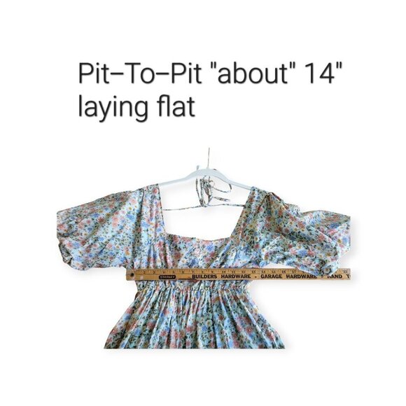 Romantic Pastel Floral Puff Sleeve Mini Dress by Mable - Picture 10 of 12